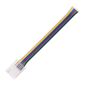 Arc LED 6 Pin 12mm COB Strip to Wire Connector (Clear)