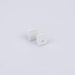 Pair of End Caps for Arc LED Deep Flat Profile (Silver)