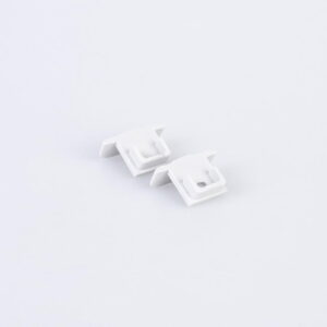 Pair of End Caps for Arc LED Deep Recessed Profle (Silver)
