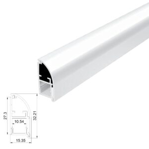 ARC-C2PA 2 Metre Curved 2 Part Architrave LED Profile (White)