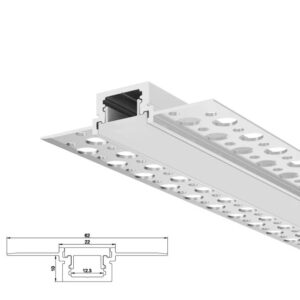 ARC-PB12 Plaster in Flush Mount LED Profile with Extra Thick Diffuser