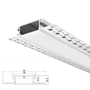 ARC-PB37 2 Metre 37mm Plaster in LED Profile (Silver)