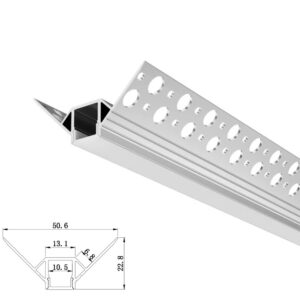 ARC-PBCO Outside Corner Plaster-In Aluminium LED Profile