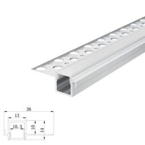 ARC-SWPB Single Wing 10.5mm Plaster in LED Profile Including Diffuser
