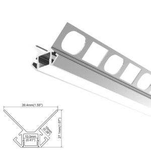 ARC-TIOC 2m 10.5mm External Corner Tile in Profile