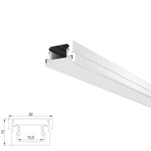 ARC-TIP 2 Metre Flush Tile in LED Profile (Silver)