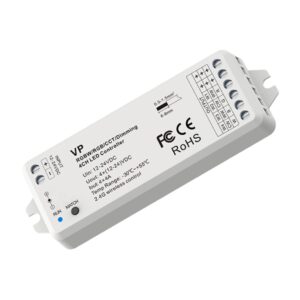 Arc LED 12-24V RGBW/RGB/CCT/Dimming 4 Channel LED RF Receiver (White)