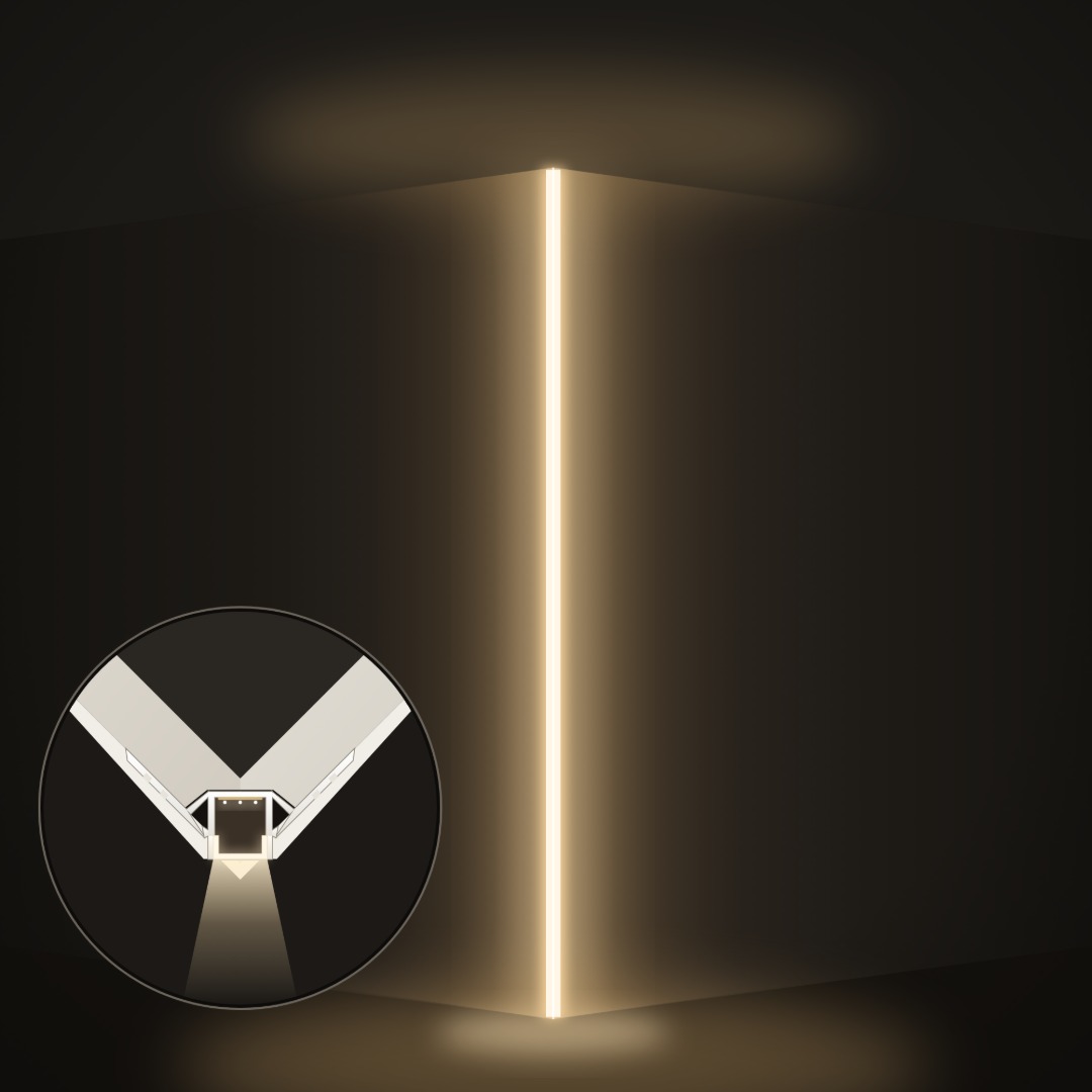 ARC-PBCO Outside Corner Plaster-In Aluminium LED Profile