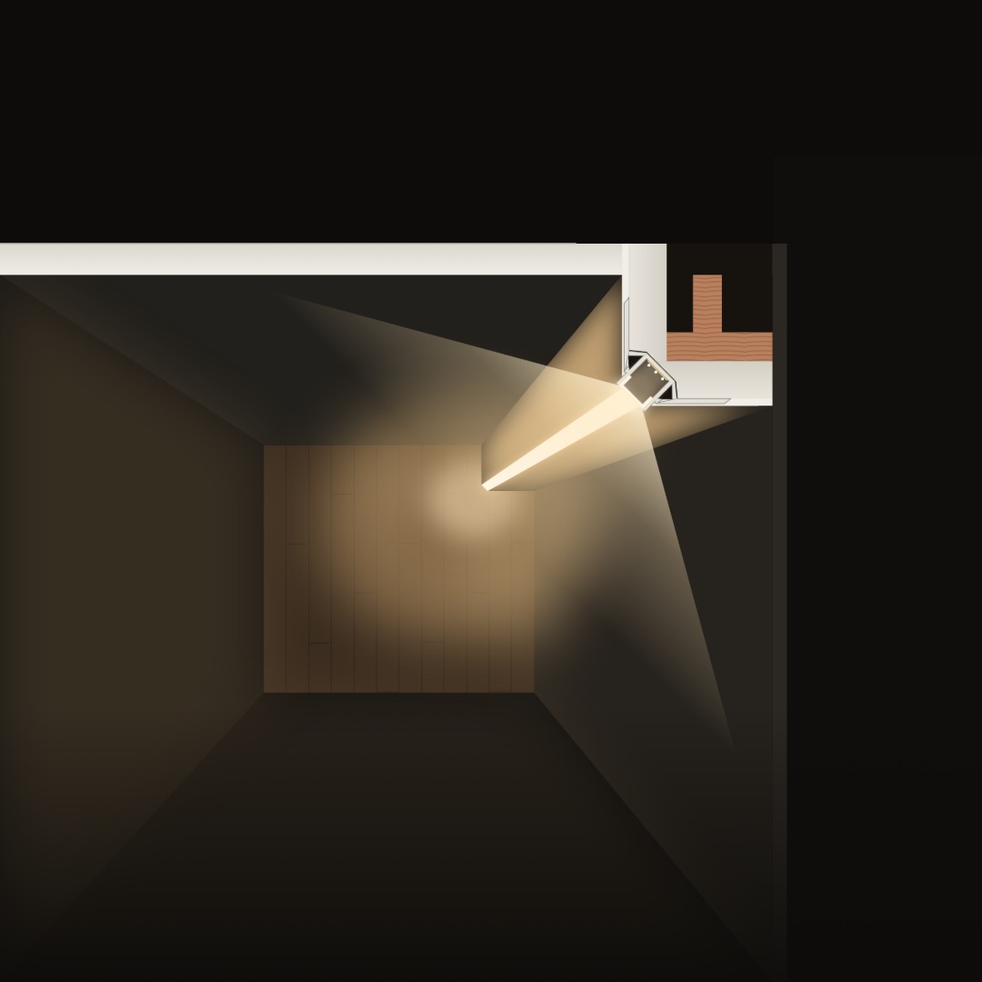 ARC-PBCO Outside Corner Plaster-In Aluminium LED Profile