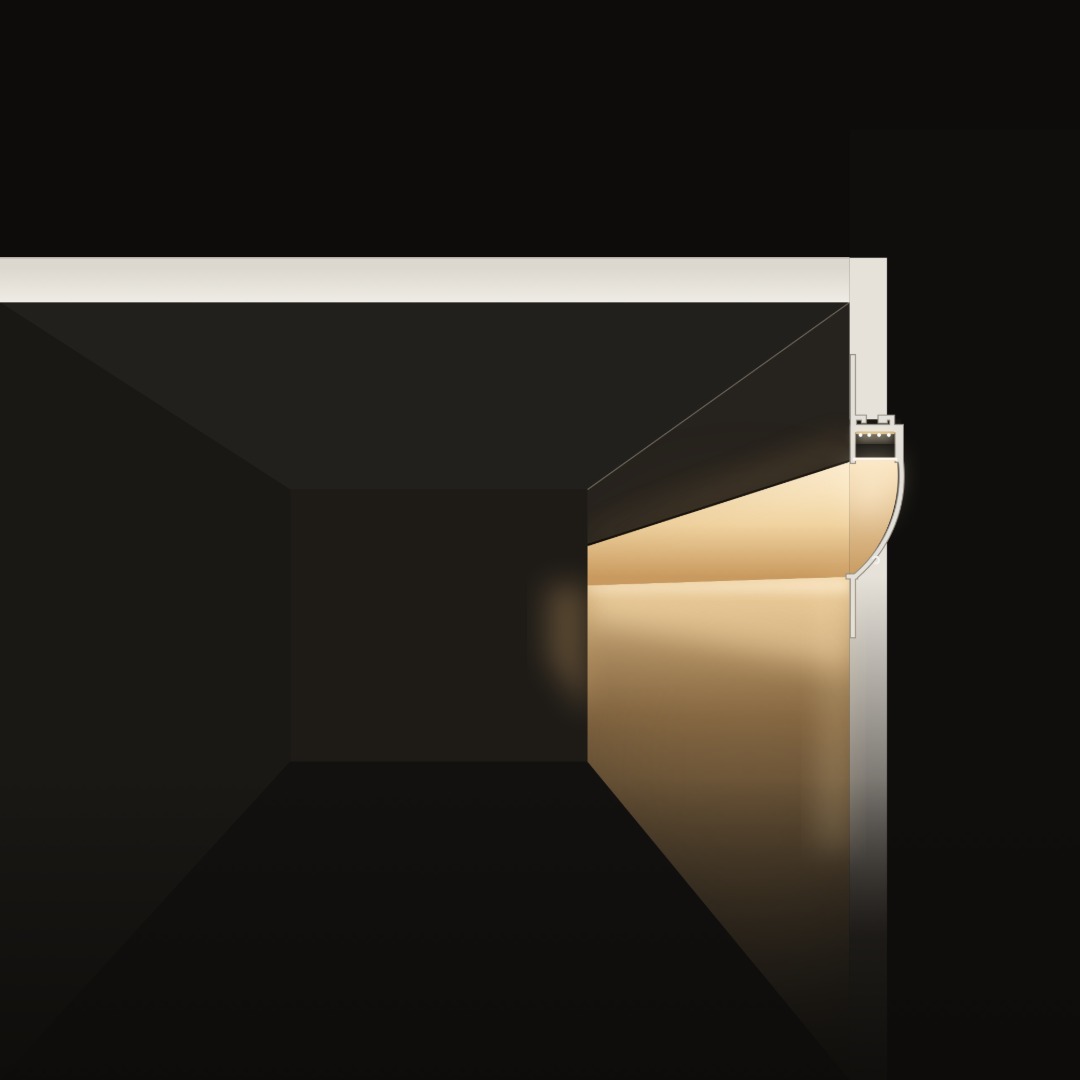 ARC-S-PBEWW 2 Metre Slim Embedded Plaster in LED Profile Including Diffuser (White)