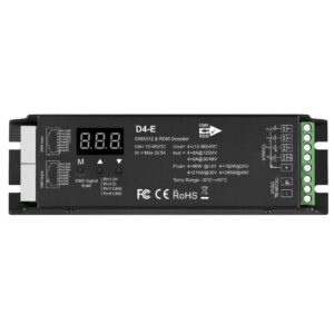 Arc LED 12-48VDC 4 Channel DMX Decoder (Black) RJ45 In/Out