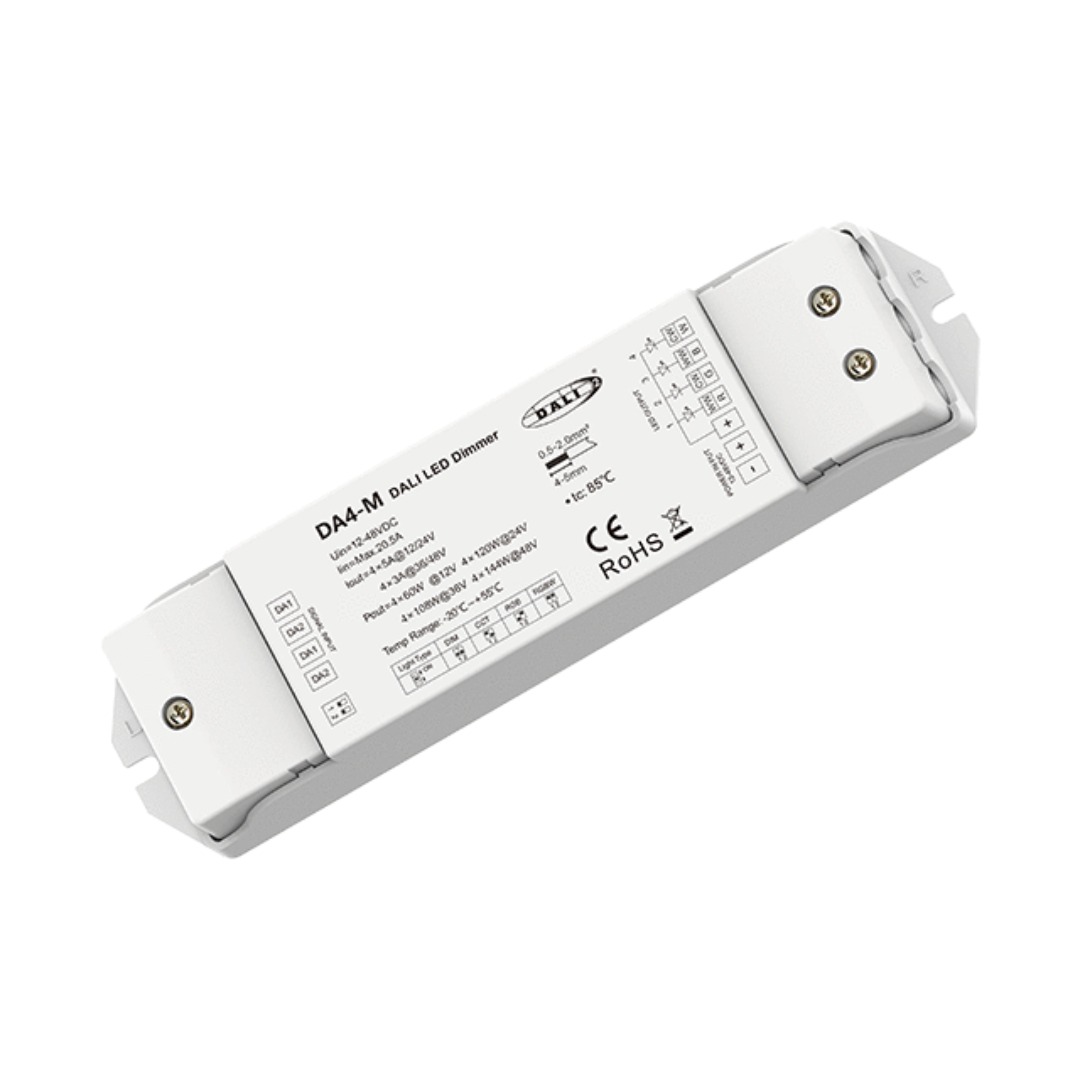 Arc LED 4CH*5A 12-48VDC CV DALI LED Dimmer DT6/DT8 (White)