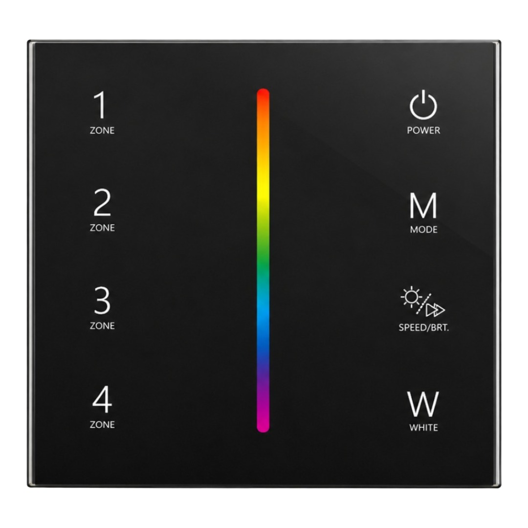 4 Zone RGBW Battery Powered Wall Panel - Black or White Black