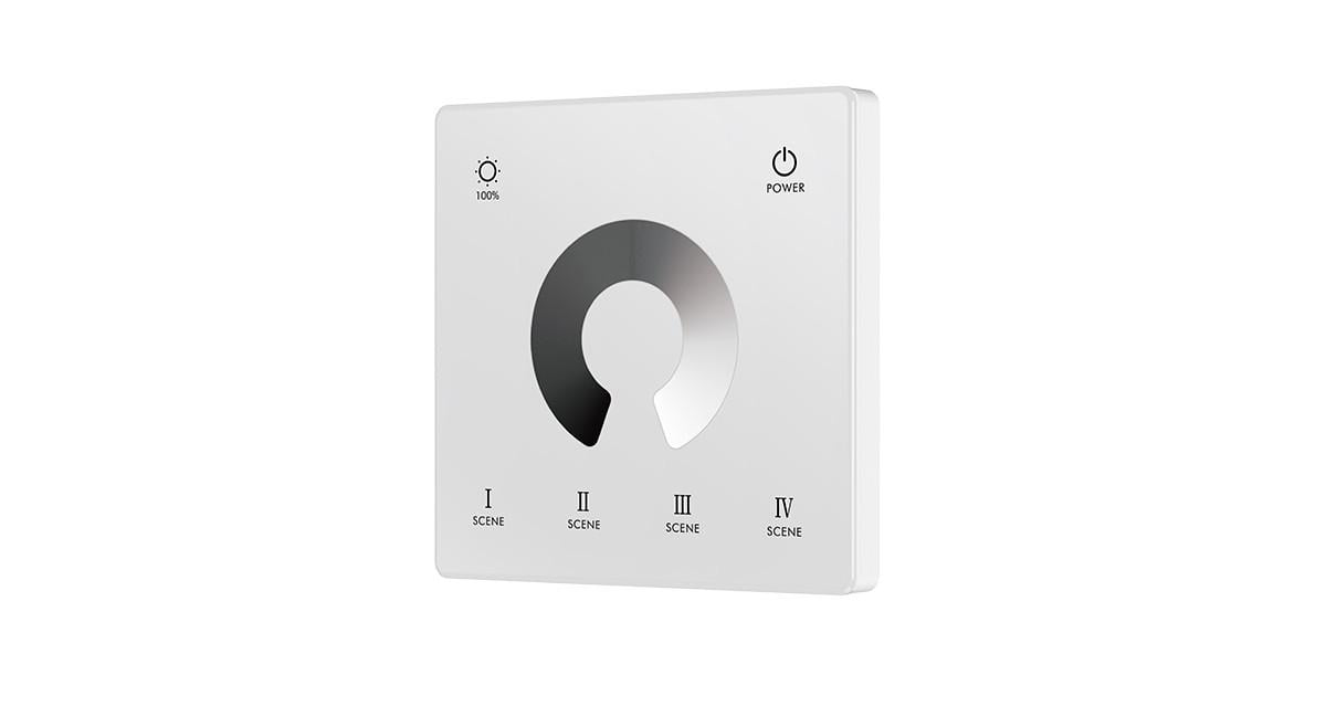 1 Zone Single Colour Battery Operated Touch Wall Panel - Black or White White