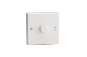 Varilight 1-Gang 2-Way V-Com Push On/Off Rotary LED Dimmer 1 x 0-100W (White)