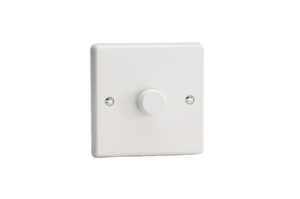 Varilight 1-Gang 2-Way V-Com Push On/Off Rotary LED Dimmer 1 x 15-220W (White)