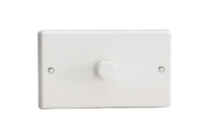 Varilight 1-Gang 2-Way V-Com Push On/Off Rotary LED Dimmer 1 x 40-600W (Twin Plate)