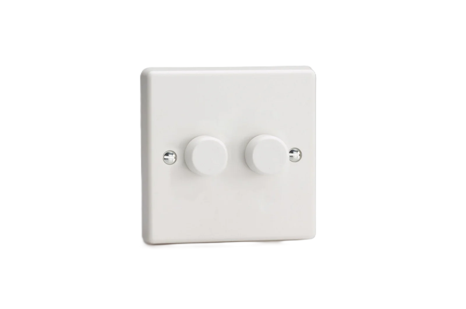 Varilight 2-Gang 2-Way V-Com Push On/Off Rotary LED Dimmer 2 x 0-100W (White)