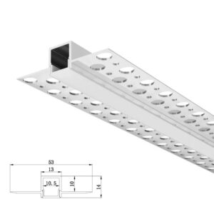 ARC-PB Plasterboard Flush Mounted Aluminium LED Profile - Including Diffuser