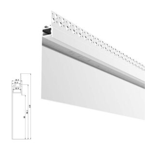 ARC-SGPB Shadow Gap Plaster in LED Profile Including Diffuser (White)
