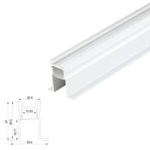 2m Anti-glare Recessed LED Profile (White)