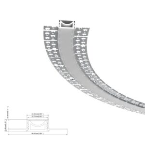 2 Metre Bendable Plaster in Profile Top & Side Bend - 21.2mm Internal