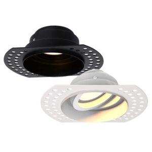 IP20 Fire Rated Tiltable GU10 Round Plaster In LED Downlight- Old Style