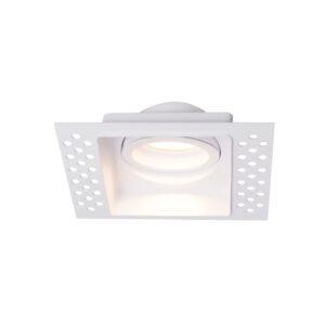 IP20 Fire Rated Tiltable GU10 Square Plaster In LED Downlight (White)