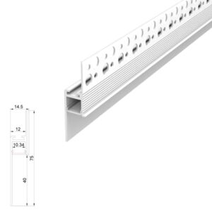 40mm 3 Metre Shadow Gap Profile (White)