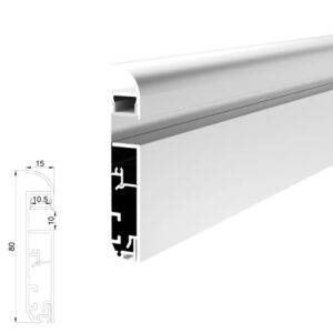 3 Metre Skirting Profile - 10mm Light Gap (White)