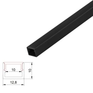 2.4m Black 12.8mm x 10mm Profile for Wood Panelling (Black)
