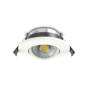 8W CCT Selectable (2700/3000/4000K) Switchable Tiltable LED Downlight - White Bezel Included