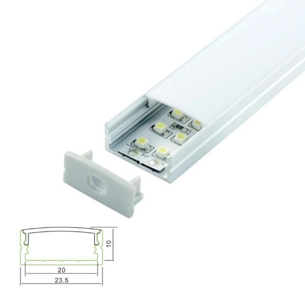 Pc Module Diffuser ARC-DSM 2 Metre Double Width Surface Profile with PC Diffuser | ArcLED
