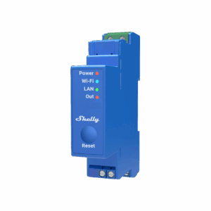 Shelly 1 channel DIN rail relay switch with Wi-Fi, LAN and Bluetooth connection (Blue)