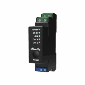 Shelly Professional 2-channel DIN Rail Smart Dimmer with Power Monitoring (Green)