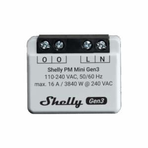 Shelly PM Mini Gen3 quantity WiFi-operated smart power monitoring device, 1 channel 16A (White)