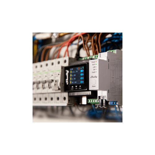 Shelly DIN-mountable Single-Phase Energy Meter with Contactor Control (White)