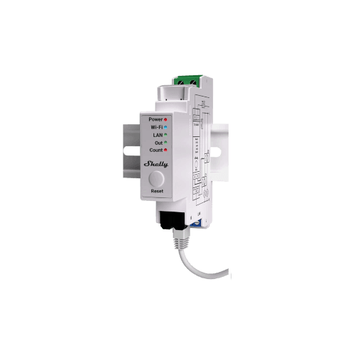 Shelly DIN-mountable Single-Phase Energy Meter with Contactor Control (White)