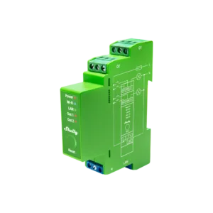 Shelly Professional 2-channel DIN rail smart dimmer with power monitoring (Green)