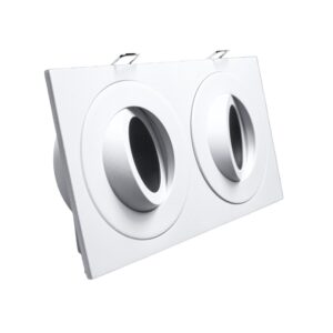 Arc LED Dual Tiltable IP65 Fire-rated GU10 Downlight with Black Baffle (Matt White)