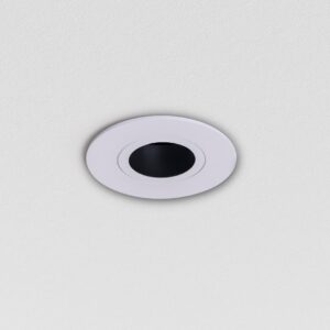 Arc LED Tiltable IP65 Fire-rated GU10 Downlight with Black Baffle (Matt White)