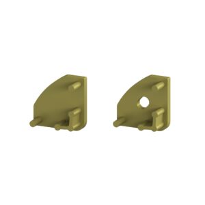 Pair of End Caps for Arc LED 45 Degree Profile (Gold)