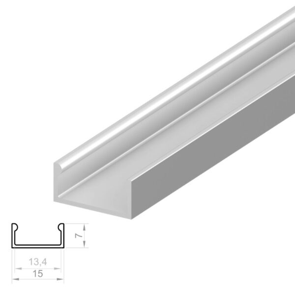 ARC-FLAT 15x7mm Flat Aluminium Profile, Black
