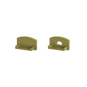 Pair of End Caps for Arc LED Flat Profile (Gold)