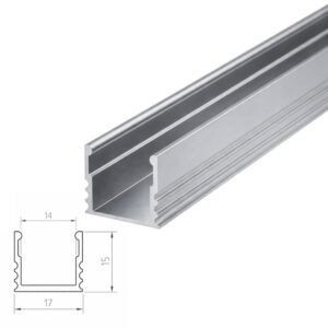 ARC-DFLAT-14MM 2 Metre 15x17mm Aluminium LED Profile 14mm Internal