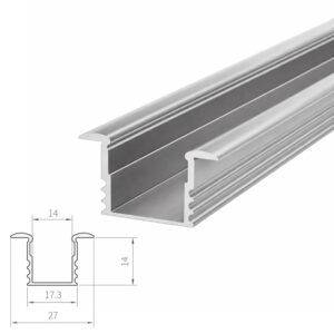 ARC-DREC-14MM 2 Metre Deep Recessed Aluminium LED Profile 14mm Internal