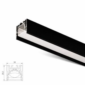 3000mm 30x30mm Antiglare Profile (Black)