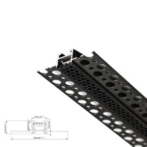 3000mm 13.2mm Antiglare Plaster in Profile (Black)