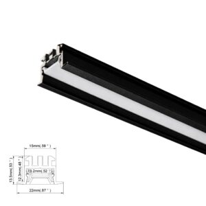 3000mm 22x13.5mm Antiglare Recessed Profile (Black)