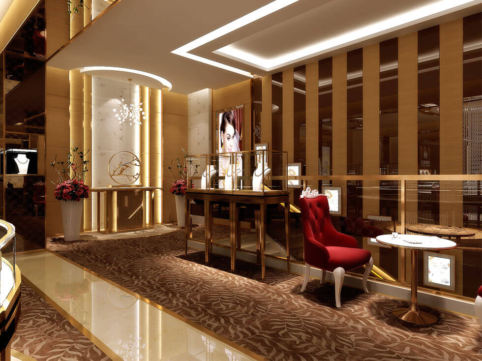 tru-colour LED strip lighting in a luxury jewellery store